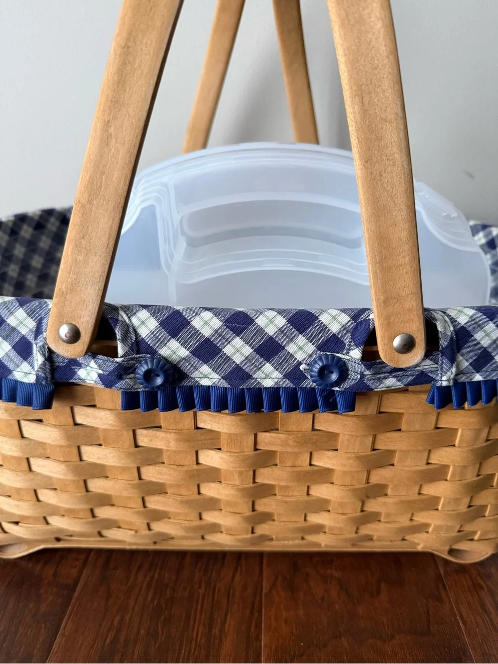 LONGABERGER BLUE RIBBON CRAFTING  BASKET,  PROTECTOR, FABRIC, CARD, ORGANIZER
